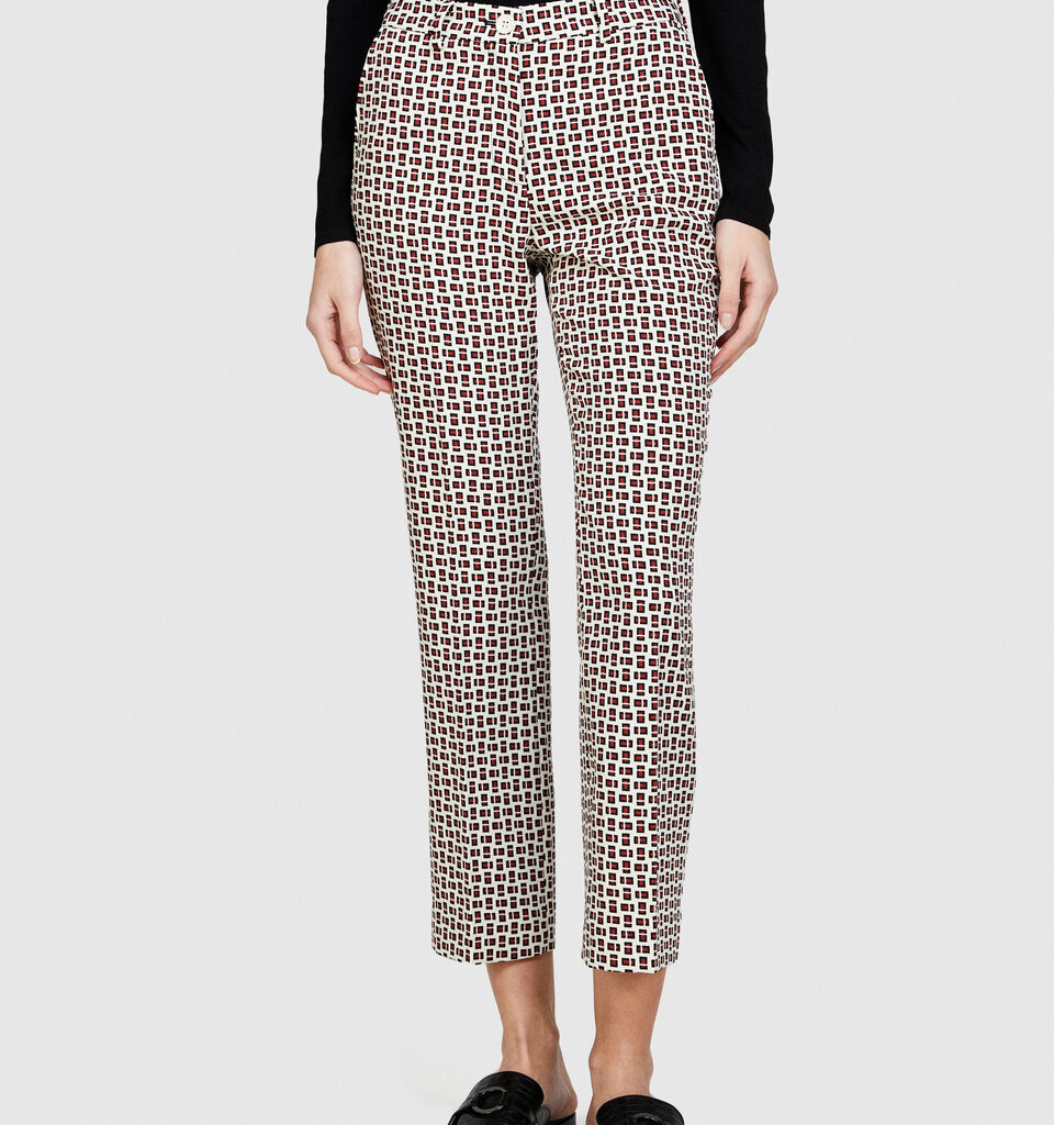 Printed cigarette trousers - women's skinny fit trousers - Multi-color | Sisley image number 4